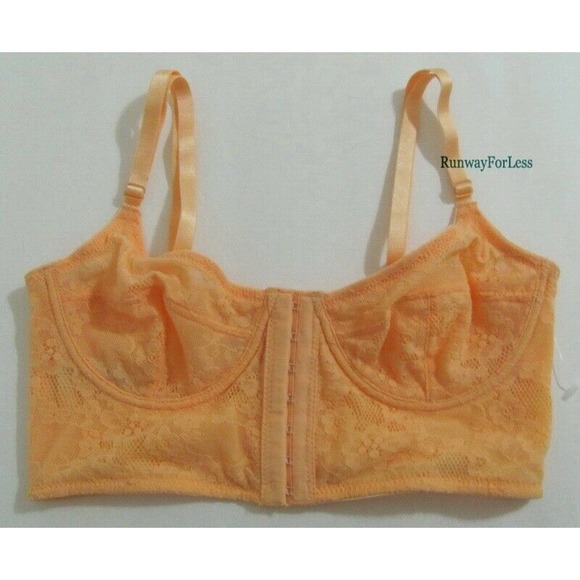 XS Creamsicle Secret Garden Flower Floral Lace Bra - Picture 2 of 7